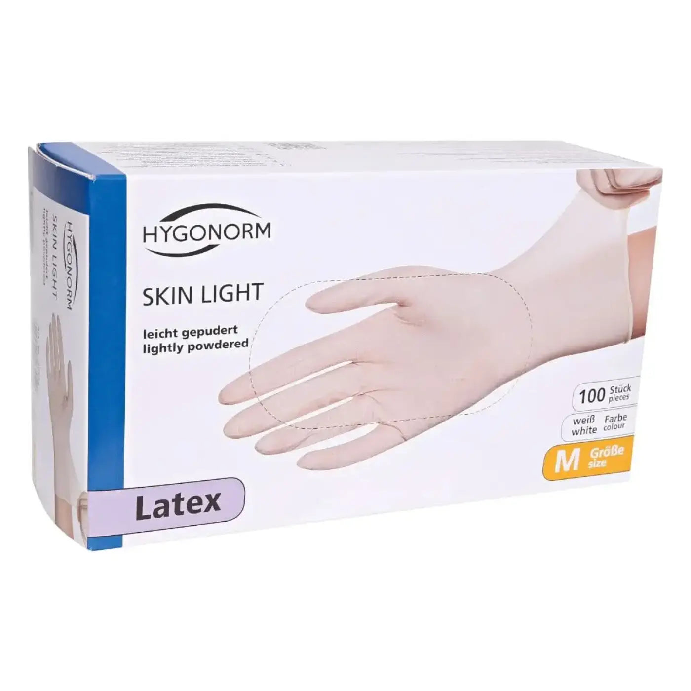 hygonorm vinyl handschuhe Latexhandschuhe Hygonorm Skin Light weiß 100 Stück – reißfest & dehnbar