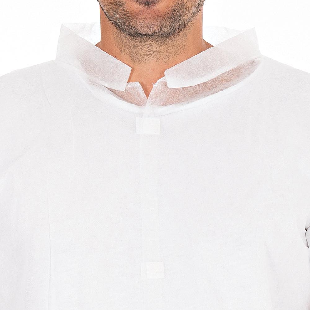 Besucherkittel Light mit Klettverschluss PP-Vlies Kragen