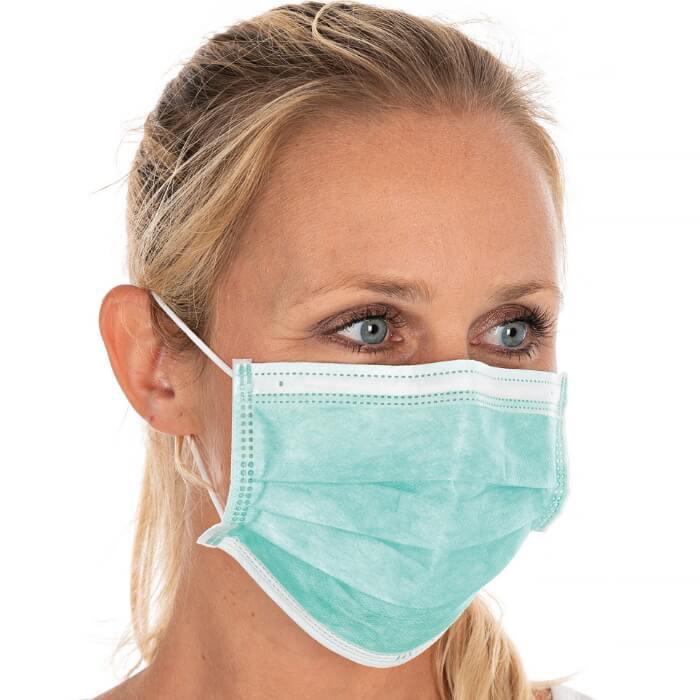 Hygostar Mundschutzmaske 3-lagig Typ II (99%) I PP | 50 Stück grün