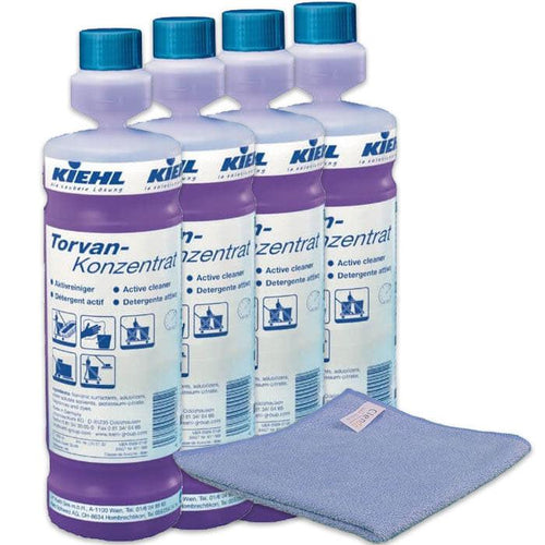 4x Set Kiehl Torvan Konzentrat Aktivreiniger 1l + Microfasertuch