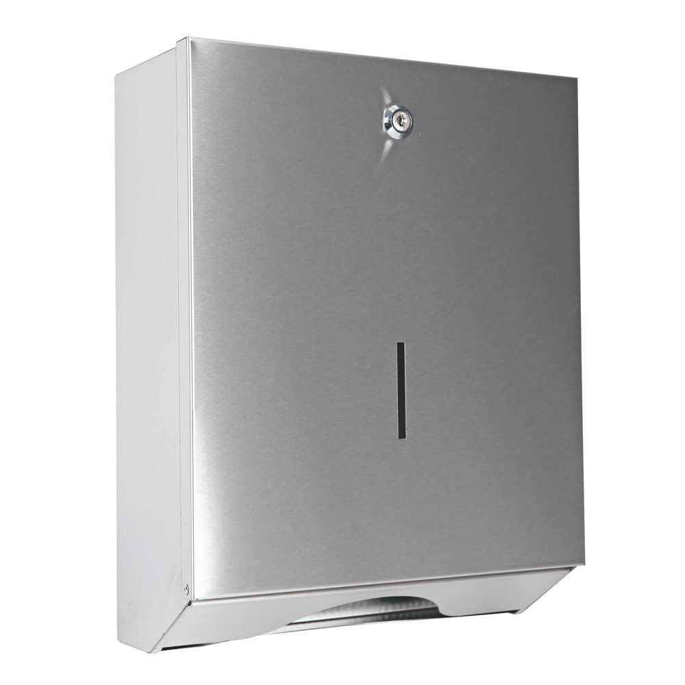 Falthandtuchspender aus Edelstahl mit Sichtfenster