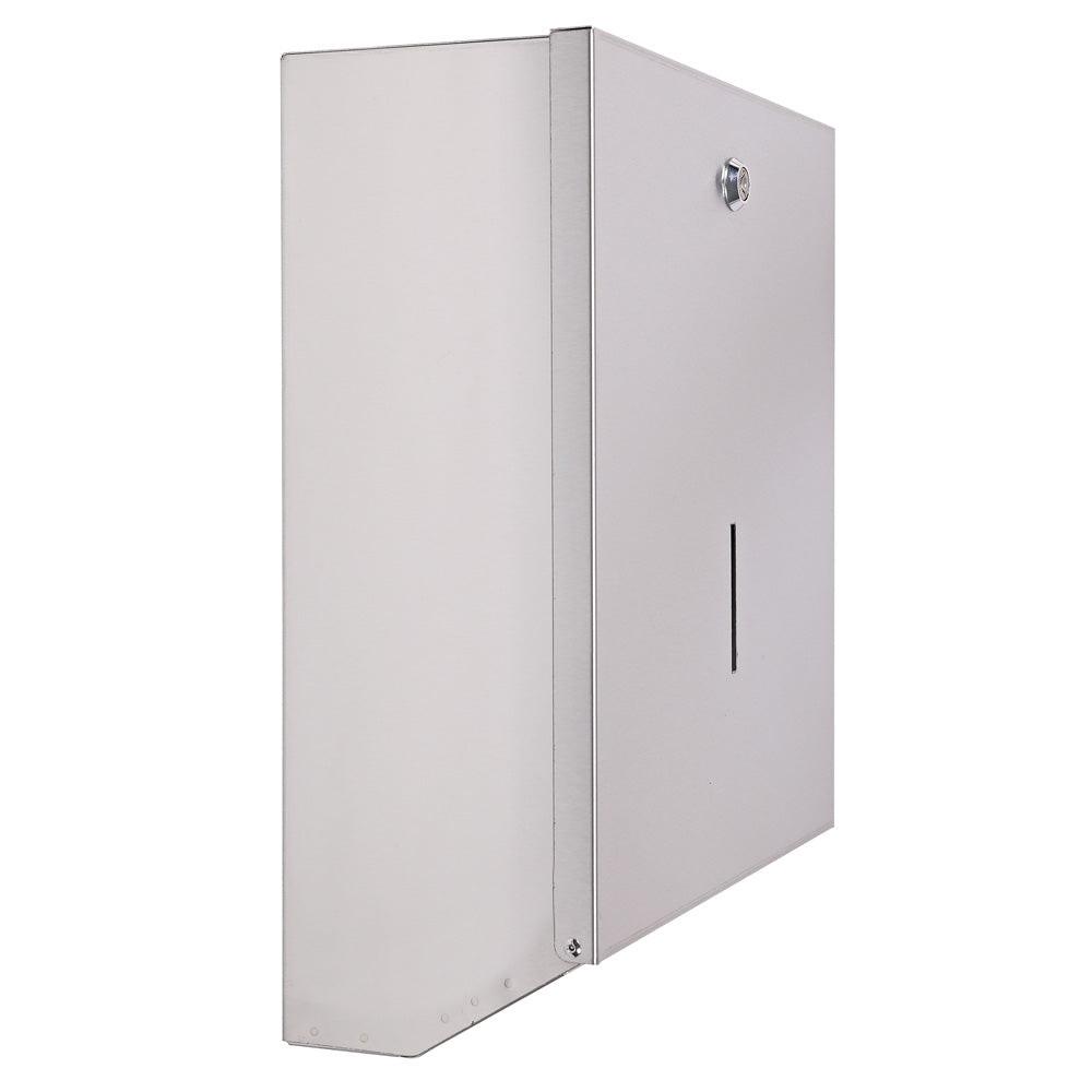 Falthandtuchspender aus Edelstahl Seitlich