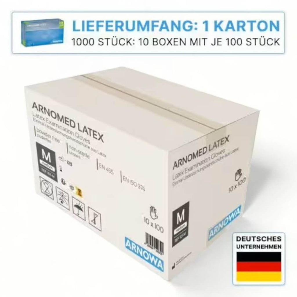 ARNOMED Latex-Handschuhe puderfrei | 100 Stück