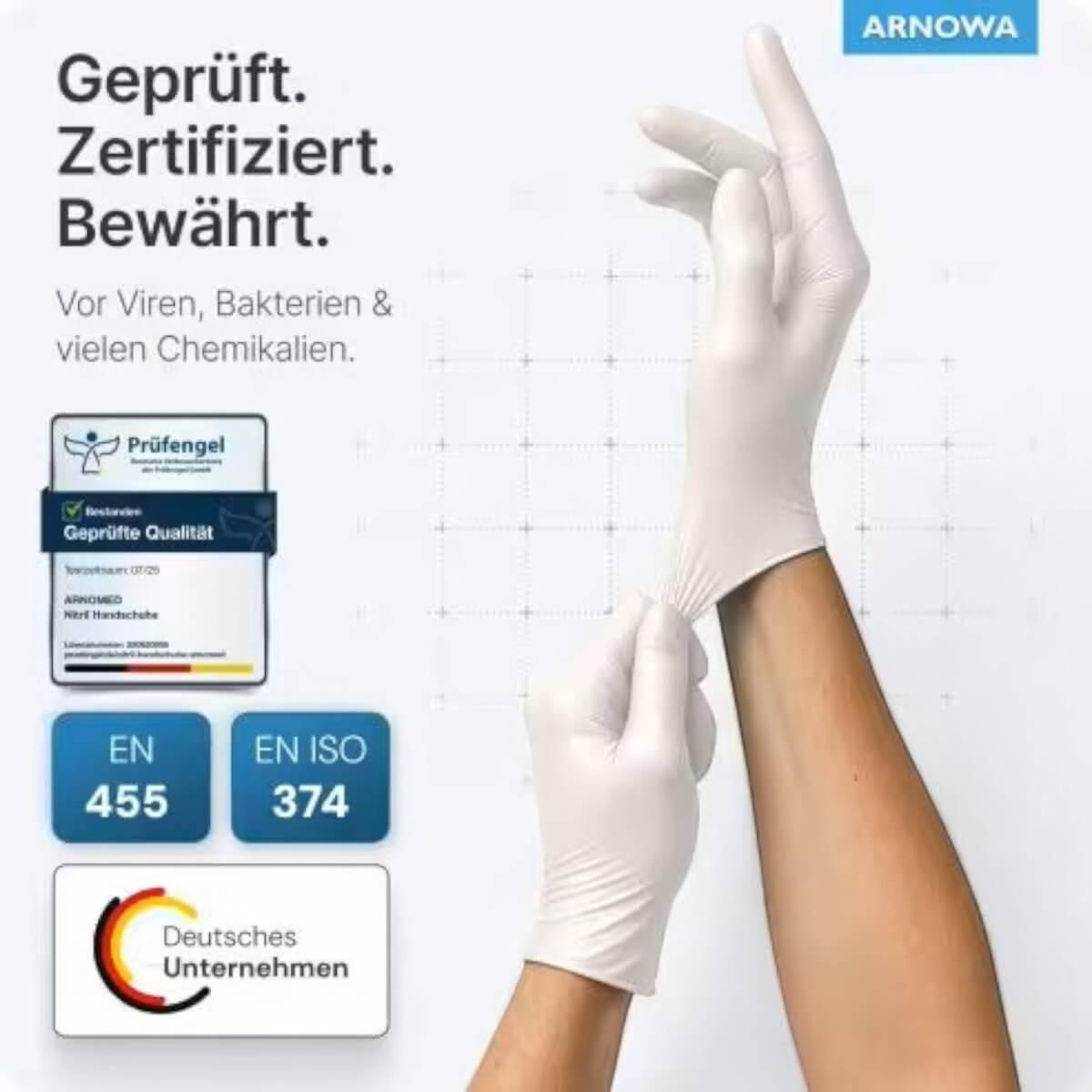ARNOMED Nitril-Handschuhe Einweghandschuhe | 100 Stück