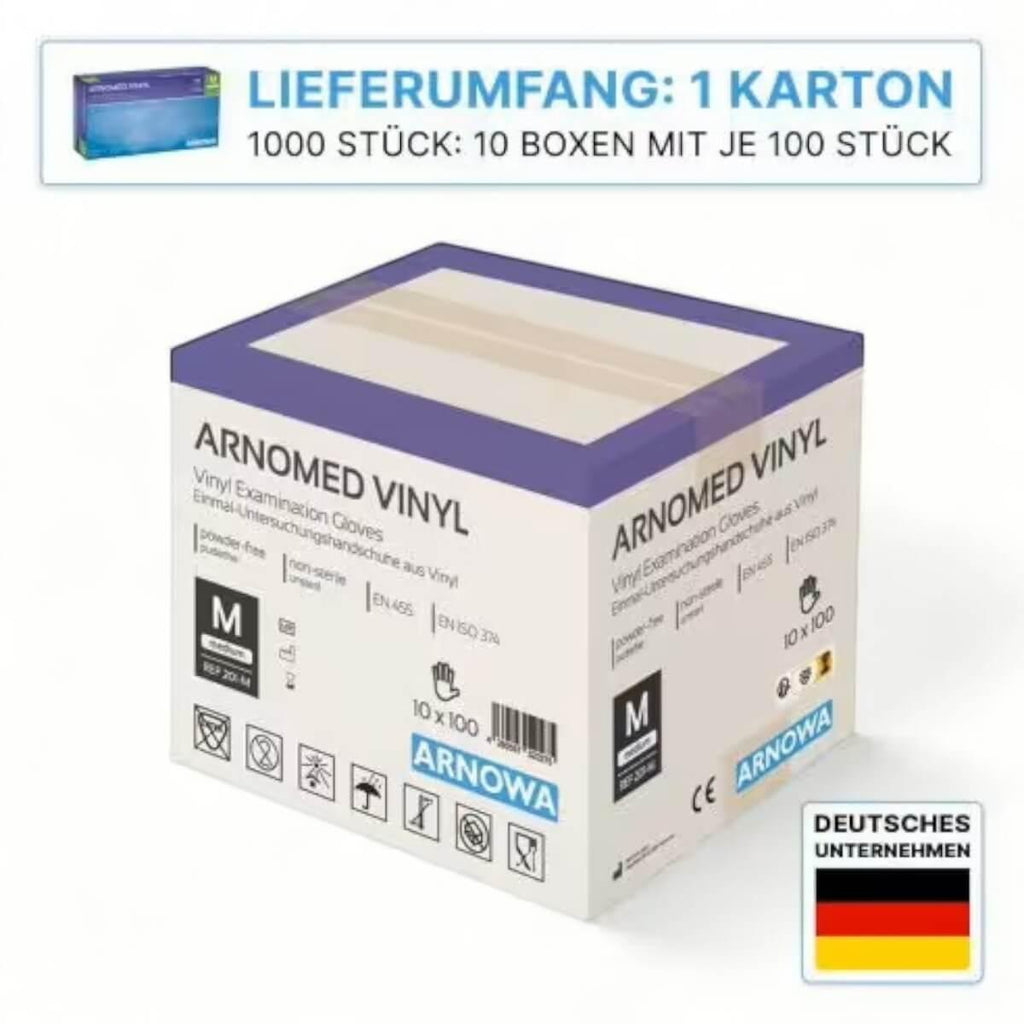 ARNOMED Vinyl-Handschuhe puderfrei | 100 Stück