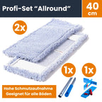 Profi-Set 'Allround' mit zwei Wischbezügen, einem Stiel und einem Halter, 40 cm, geeignet für alle Böden