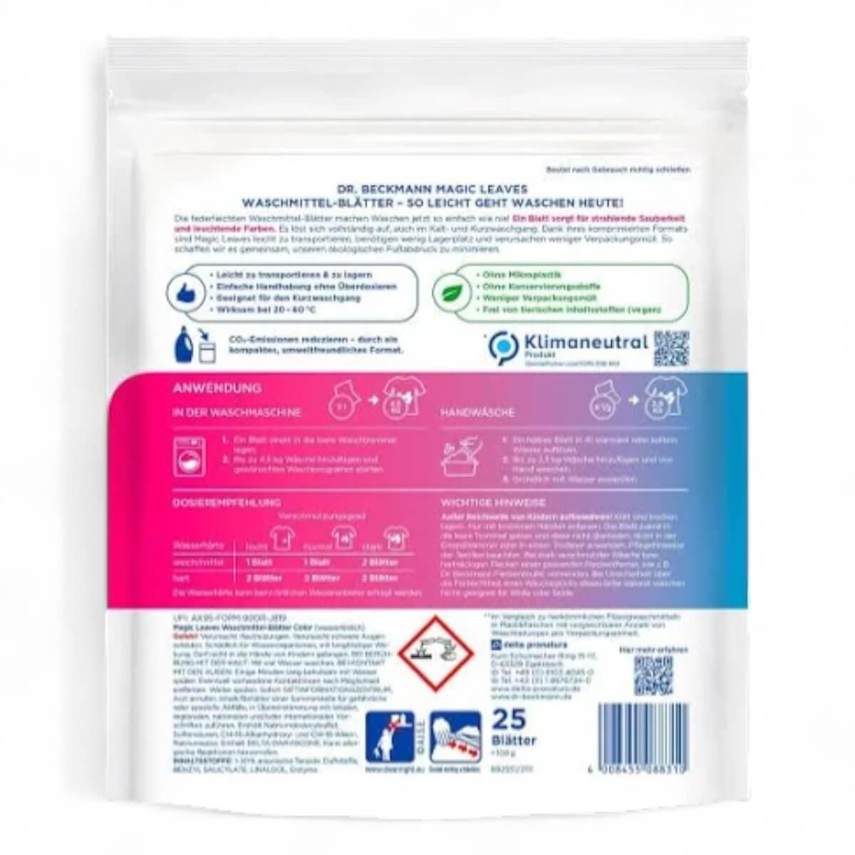 DR. BECKMANN Magic Leaves Waschmittel Blätter Color 25WL