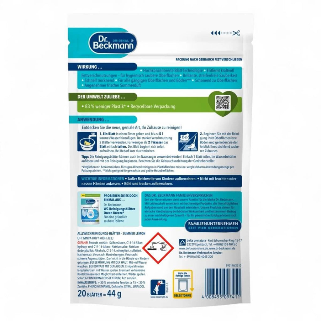 DR. BECKMANN Magic Leaves Allzweck Reinigungs Blätter