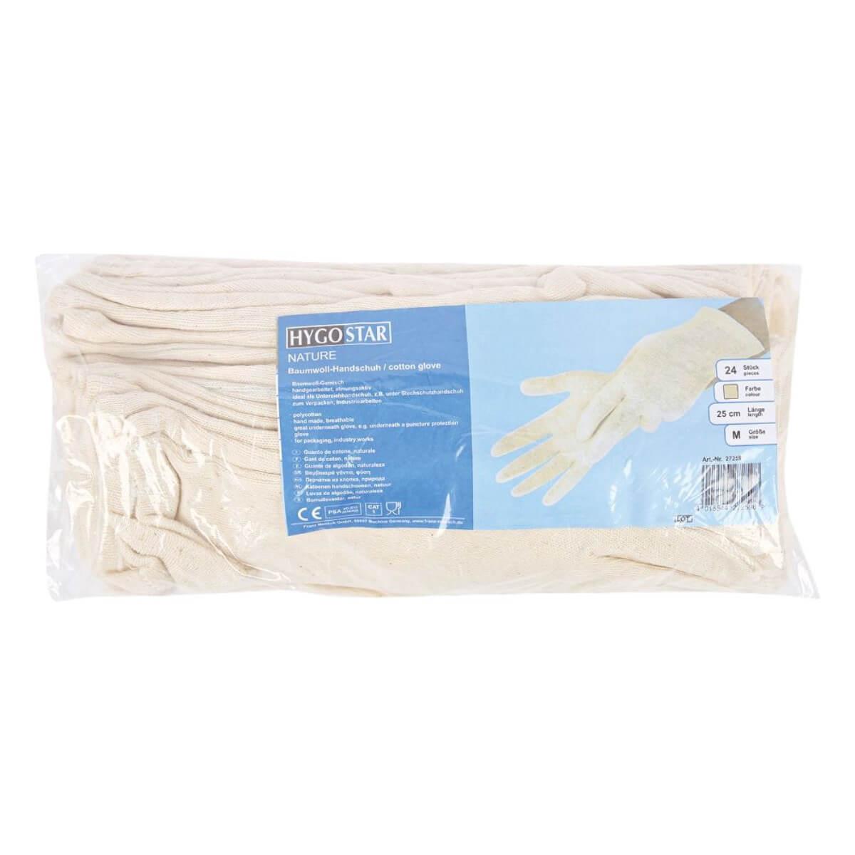 HYGOSTAR Baumwollhandschuhe Nature | 12 Paar