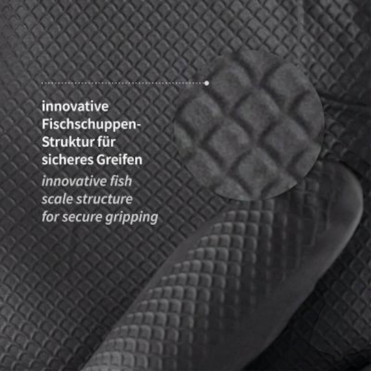 Hygostar Power Grip Long Nitril-Handschuhe Schwarz | 50 Stück