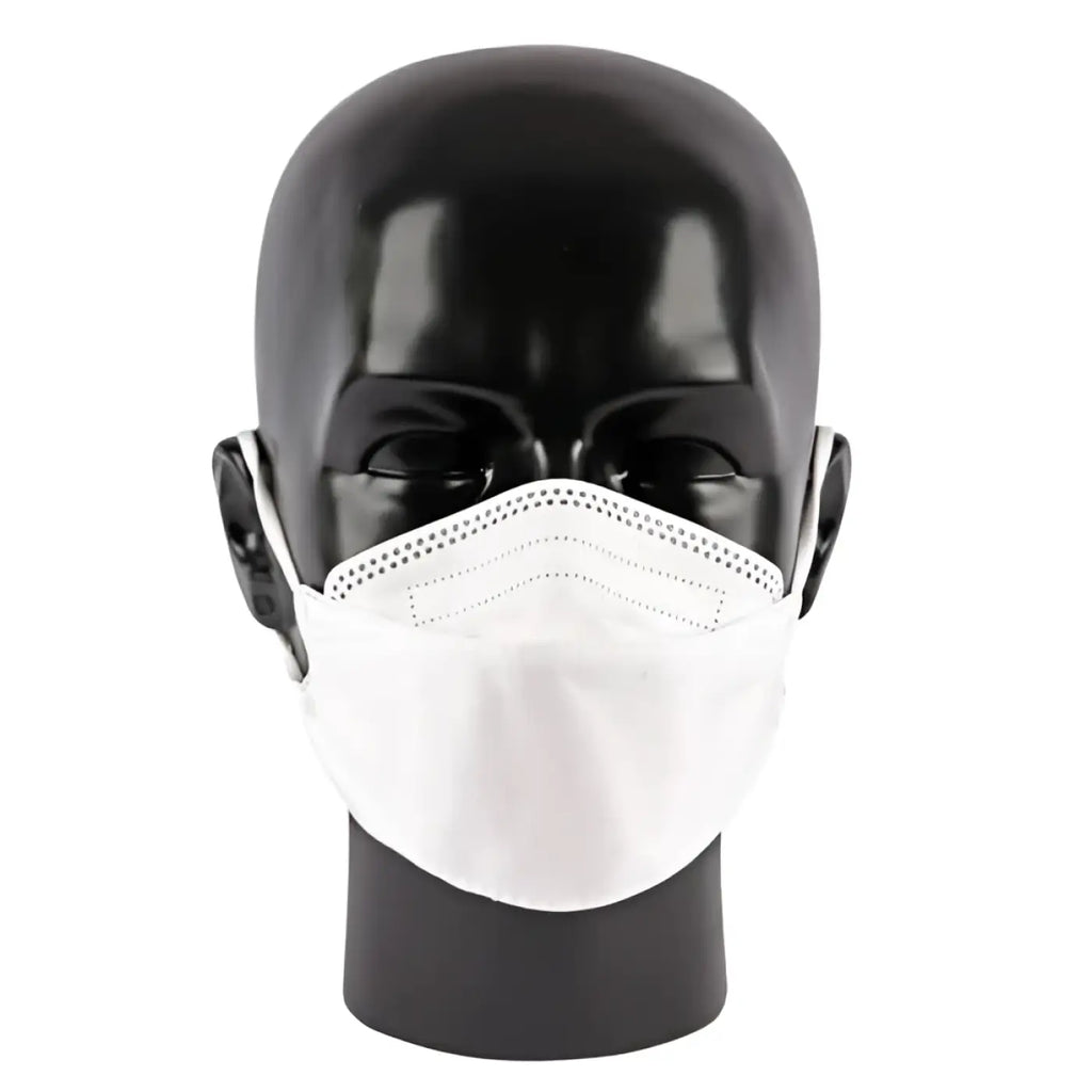 Weiße atmungsaktive ffp2 atemschutzmaske mit 3d design aus pp-material und elastischen ohrschlaufen 20 stück