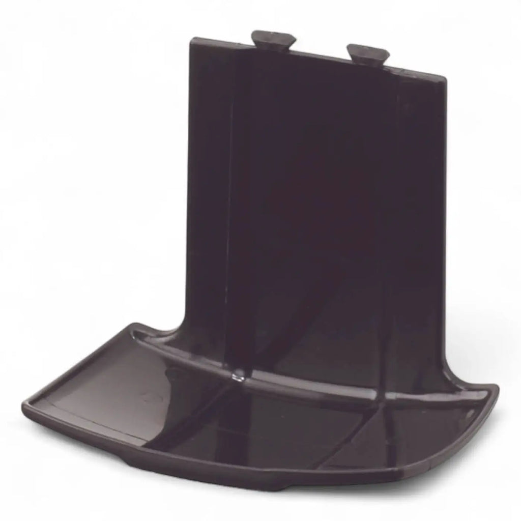 Schwarze kunststoff auffangschale tropfschale mit glänzender oberfläche und zwei kleinen laschen oben