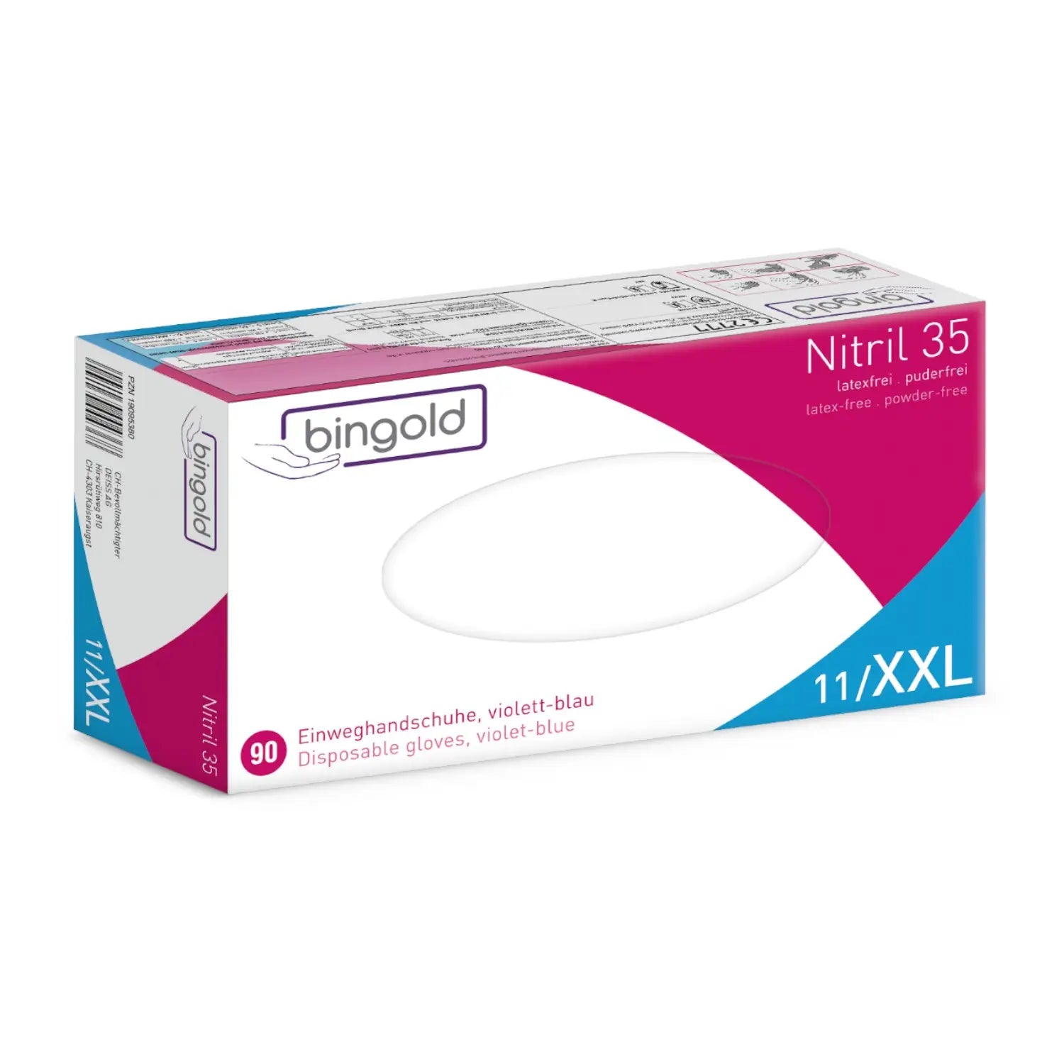 Bingold Nitril 35 Einweghandschuhe Packung