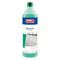 Eine durchscheinend grüne flasche von buzi maradin hc43 bodenintensivreiniger 1l mit dunkelgrünem verschluss und weißem etikett