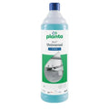 Eine durchscheinend blaue kunststoffflasche mit dunkelblauem deckel und beschriftung planta buz universal p 910 mit hellblauer flüssigkeit, universalreiniger von buzil plante buz universal p910 1l