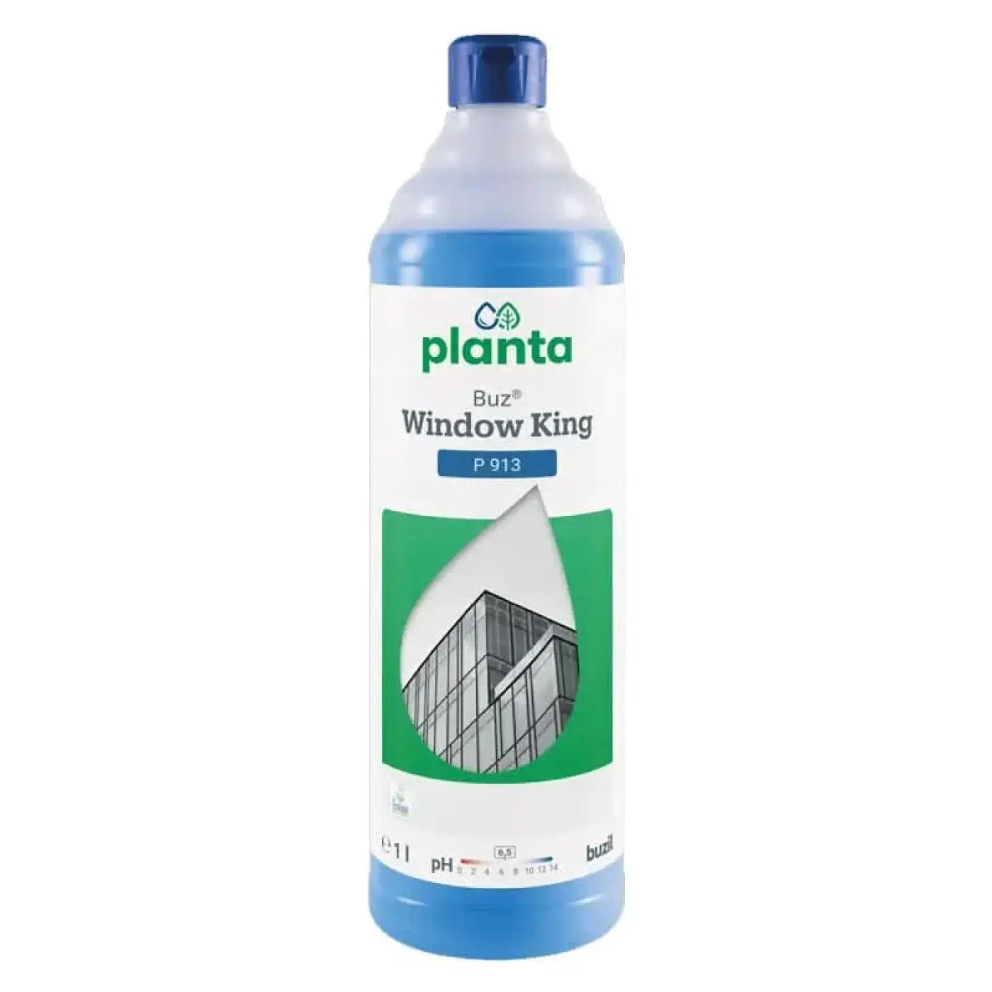 Blaue plastikflasche planta buz window king p913 glasreiniger konzentrat 1 liter für streifenfreie fensterreinigung