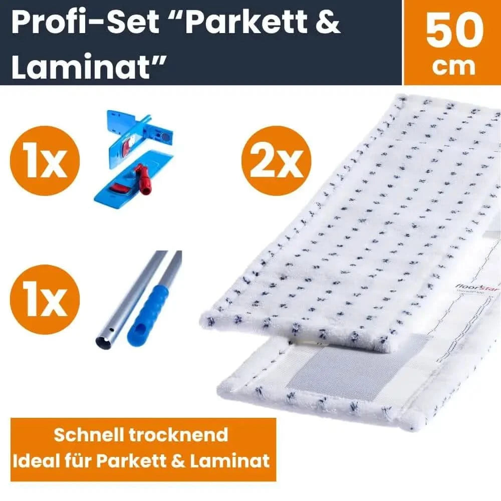Bodenwischer Profi-Set mit Wischmops "Parkett & Laminat 50 cm".