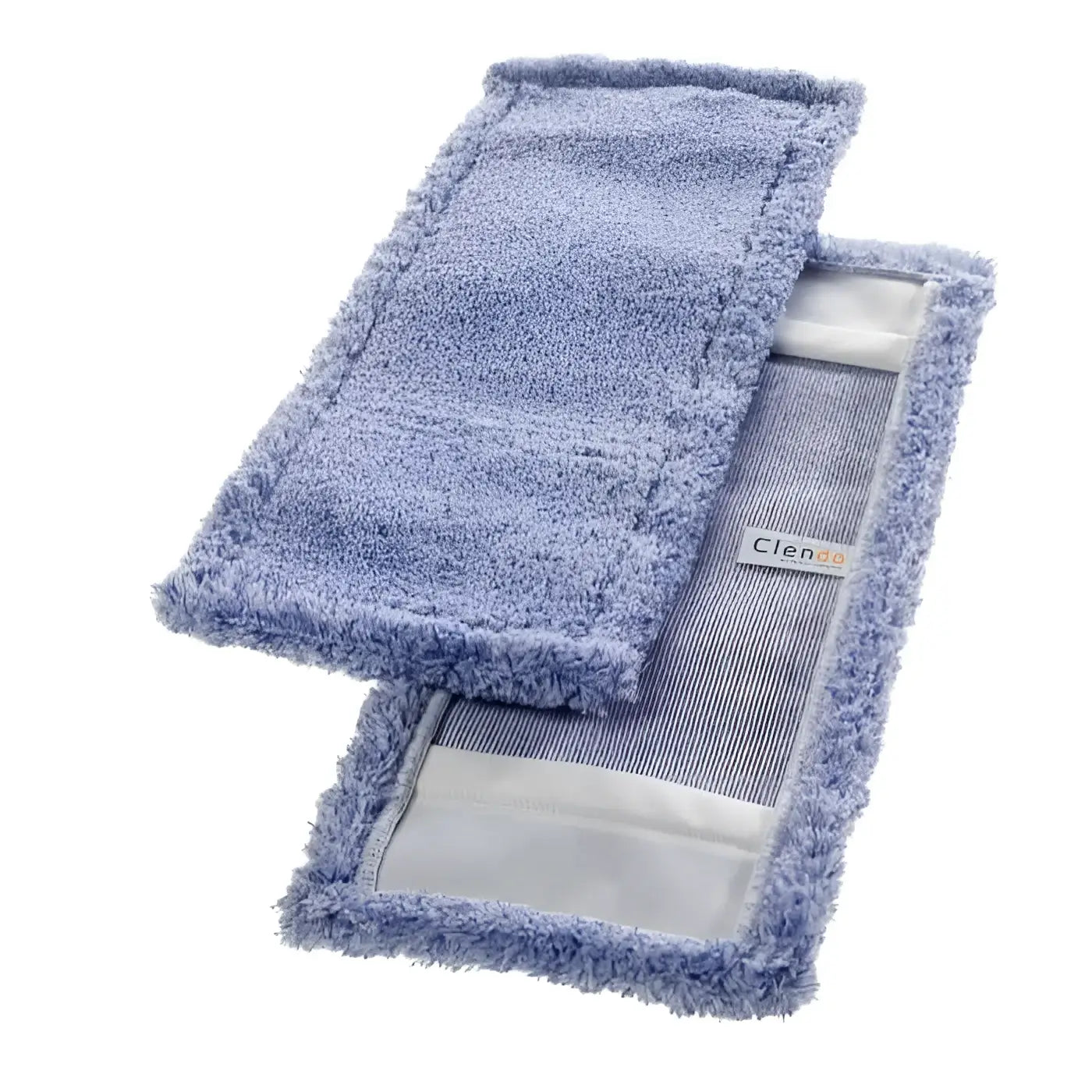 Clendo microfasermopp deluxe blau mit hellblauen mikrofaser-mopp-pads weich und mit verstärkten kanten