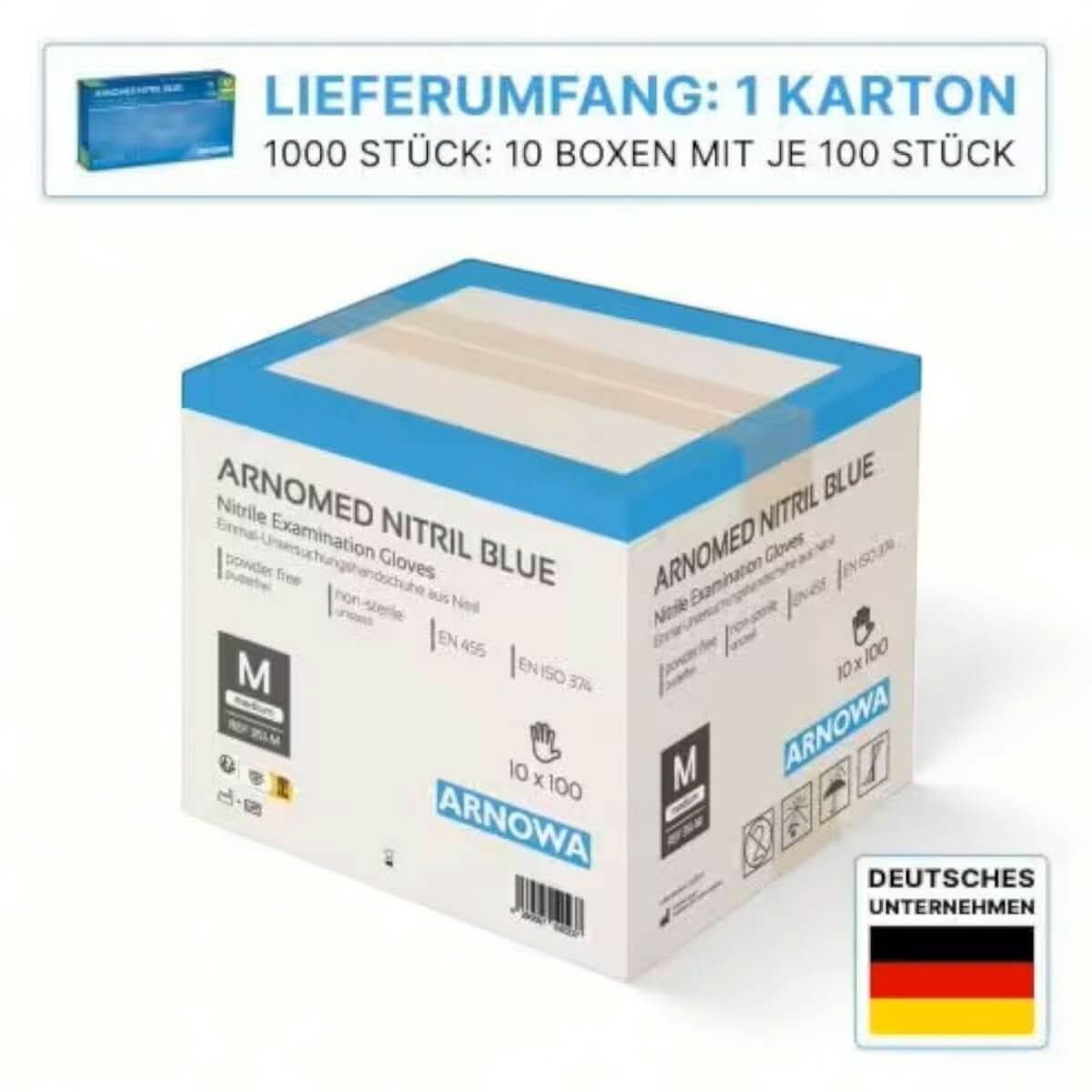 ARNOMED Nitril-Handschuhe Einweghandschuhe 100 Stück.