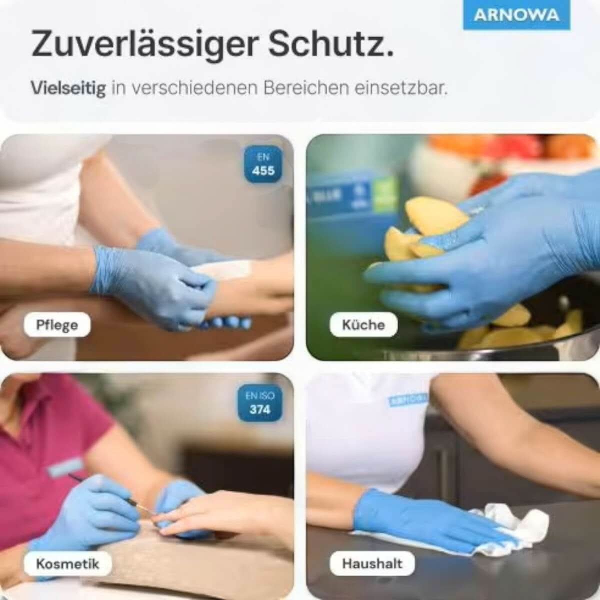 ARNOMED Nitril-Handschuhe Einweghandschuhe 100 Stück.