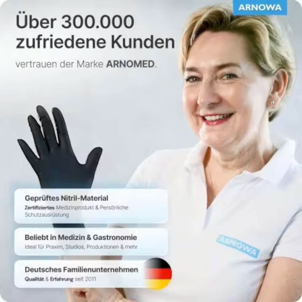 ARNOMED Nitril-Handschuhe Einweghandschuhe 100 Stück.