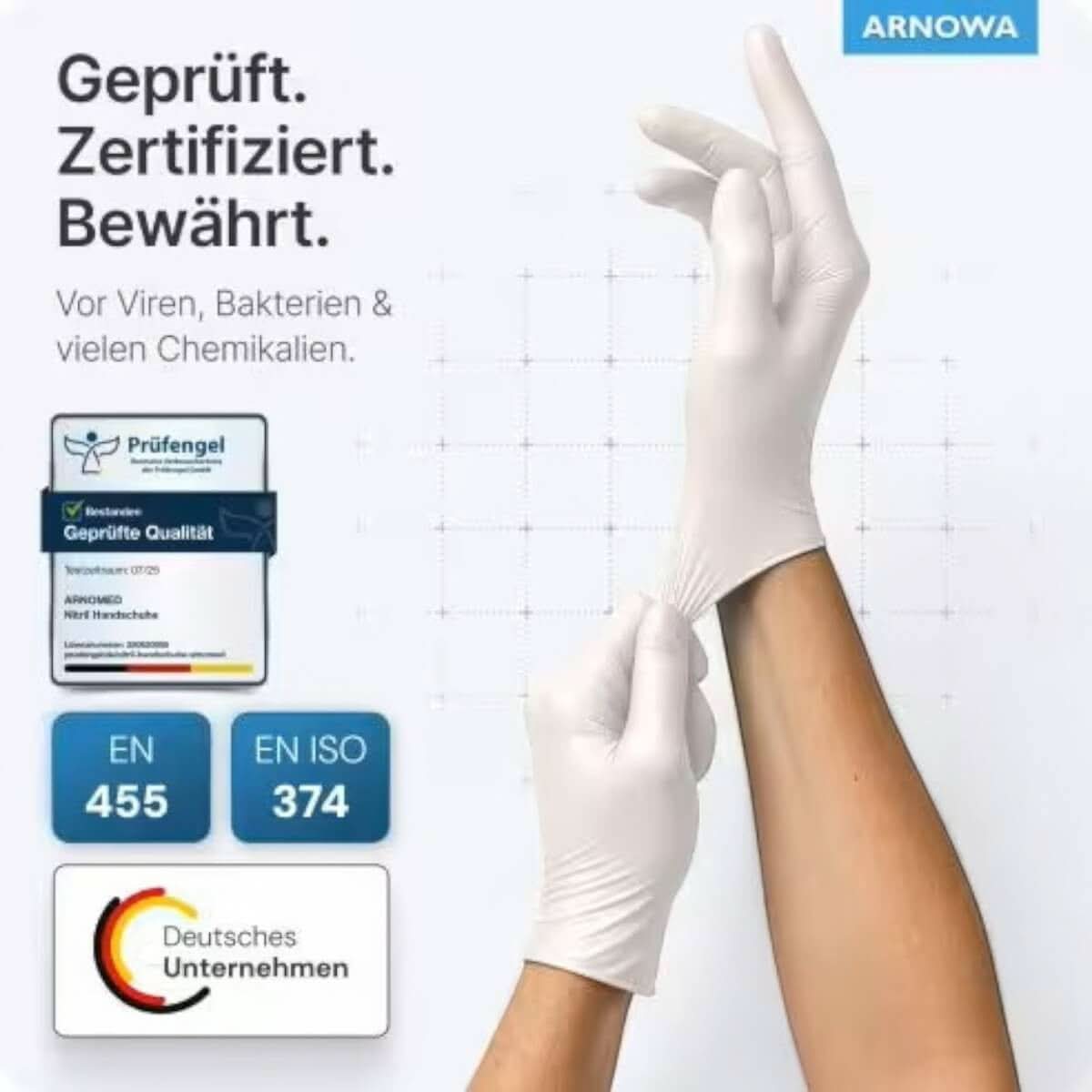 ARNOMED Nitril-Handschuhe Einweghandschuhe 100 Stück.