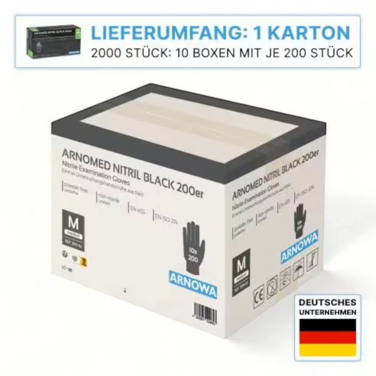 ARNOMED Nitril-Handschuhe puderfrei 200 Stück.