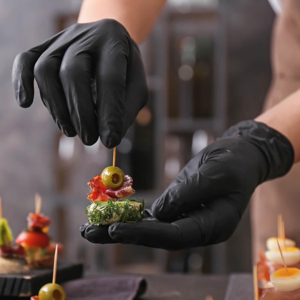 Hygonorm Nitril-Handschuhe Safe Fit Schwarz Restaurant