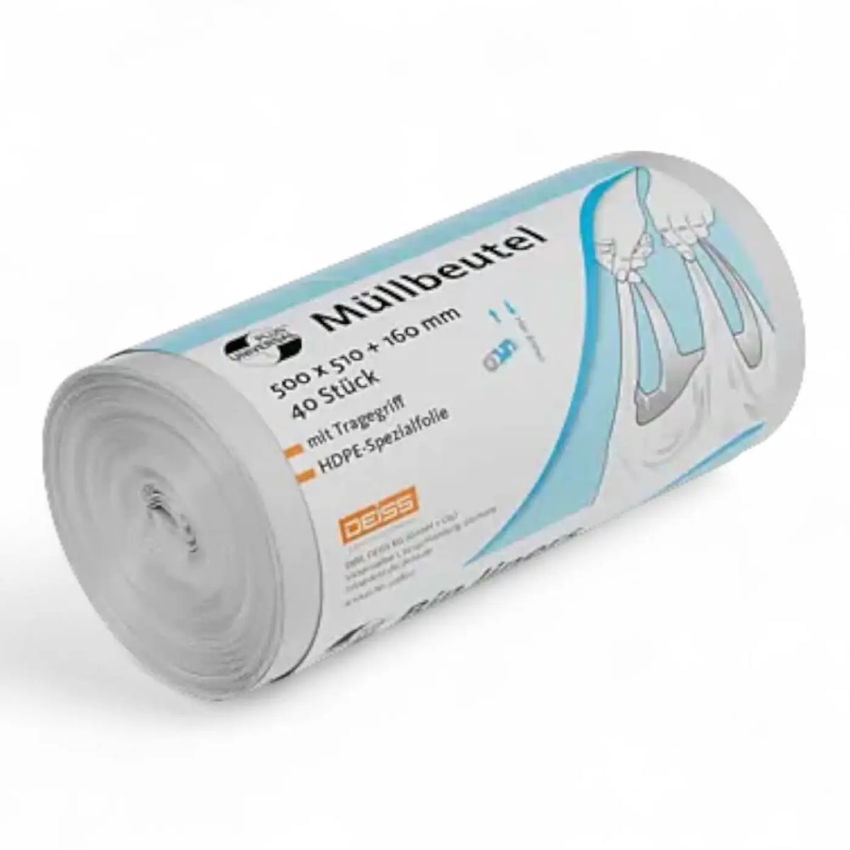 DEISS Universal Plus Müllbeutel 30 Liter transparent 49800 – Produktabbildung; Lieferumfang: 1584 Rollen