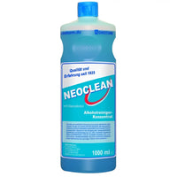 Blaue plastikflasche mit 1000 ml neoclean alkoholreiniger konzentrat von dreiturm
