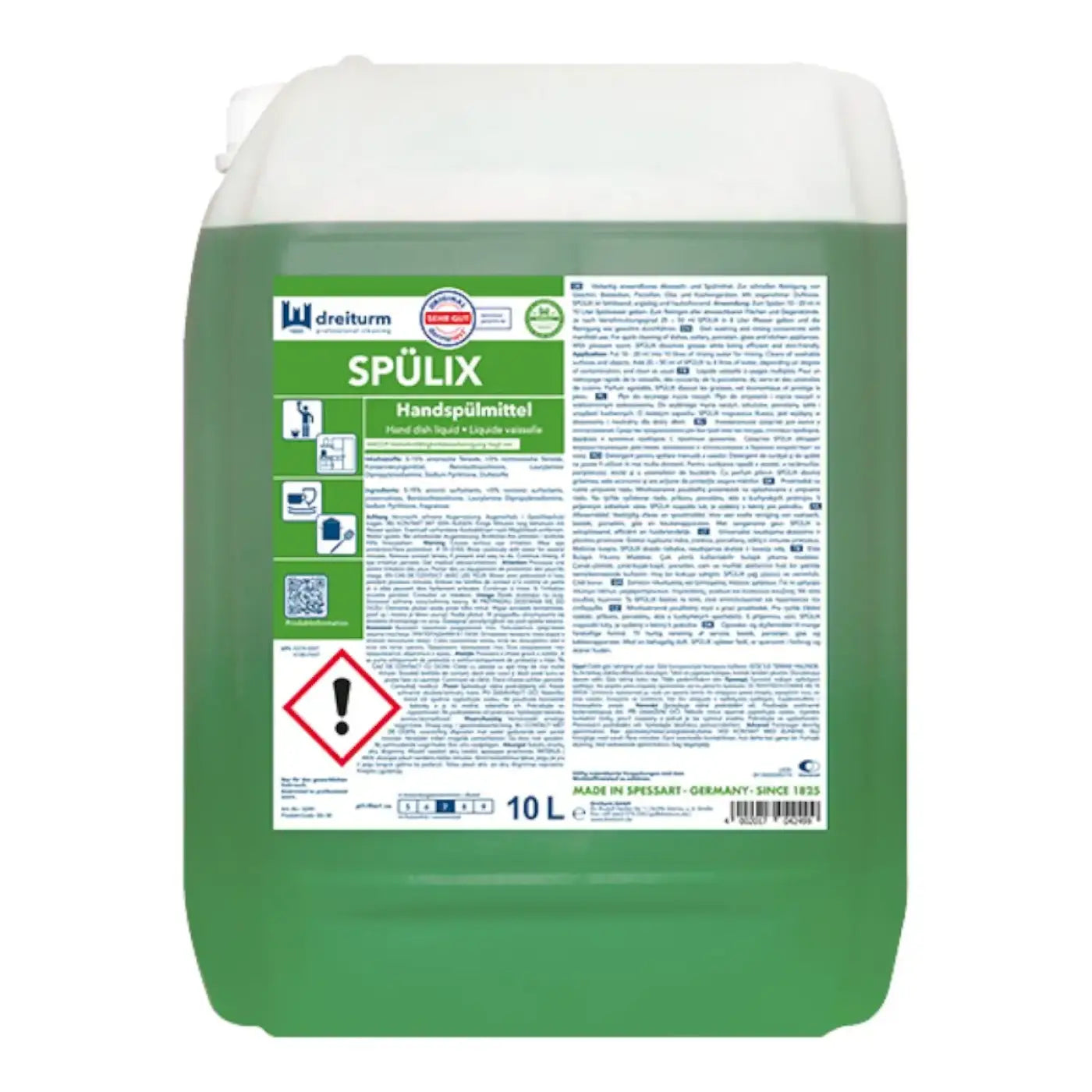 Grüner plastikkanister 10 liter dreitum spülix handspülmittel für effektive reinigung in der küche