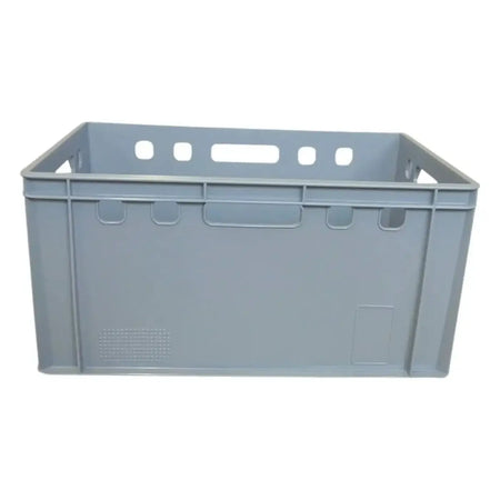 Graue eurobox stapelbox 60x40x30 cm aus HDPE mit integrierten griffen und verstärkten ecken