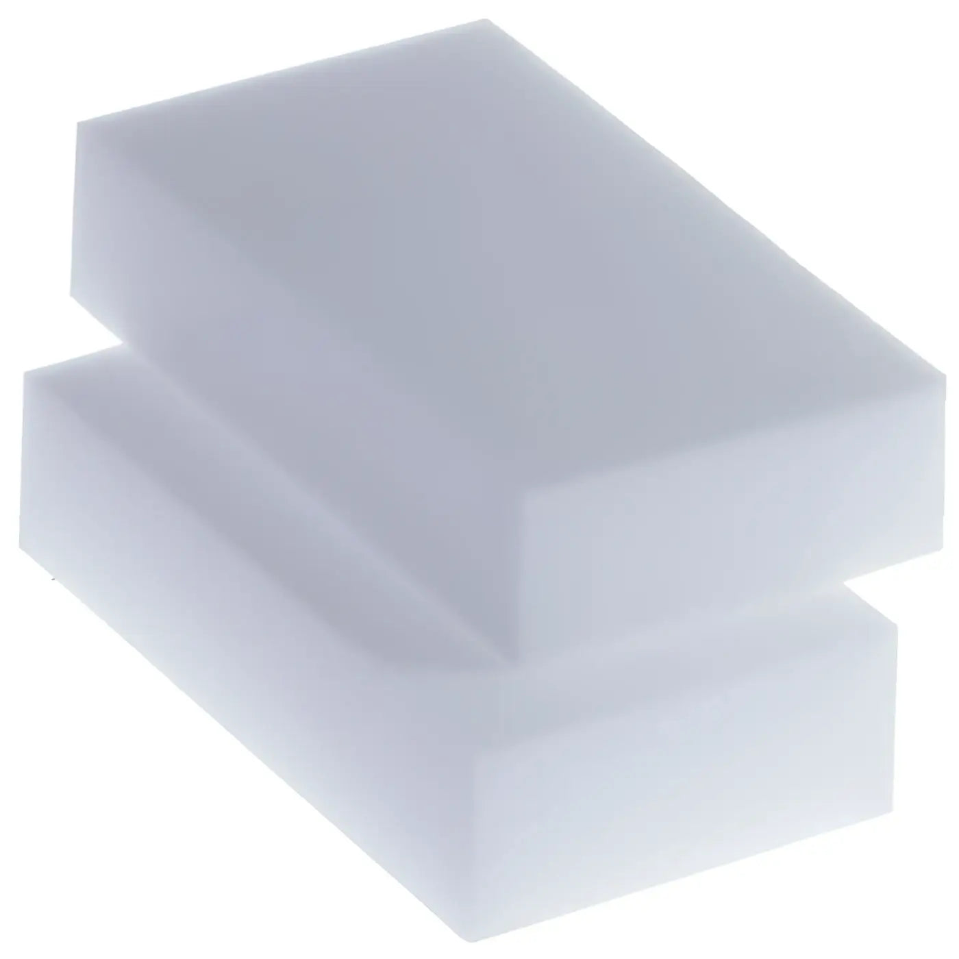 Zwei weiße rechteckige schmutzradierer aus schwammmaterial von floorstar flecken extraktor weißer willi