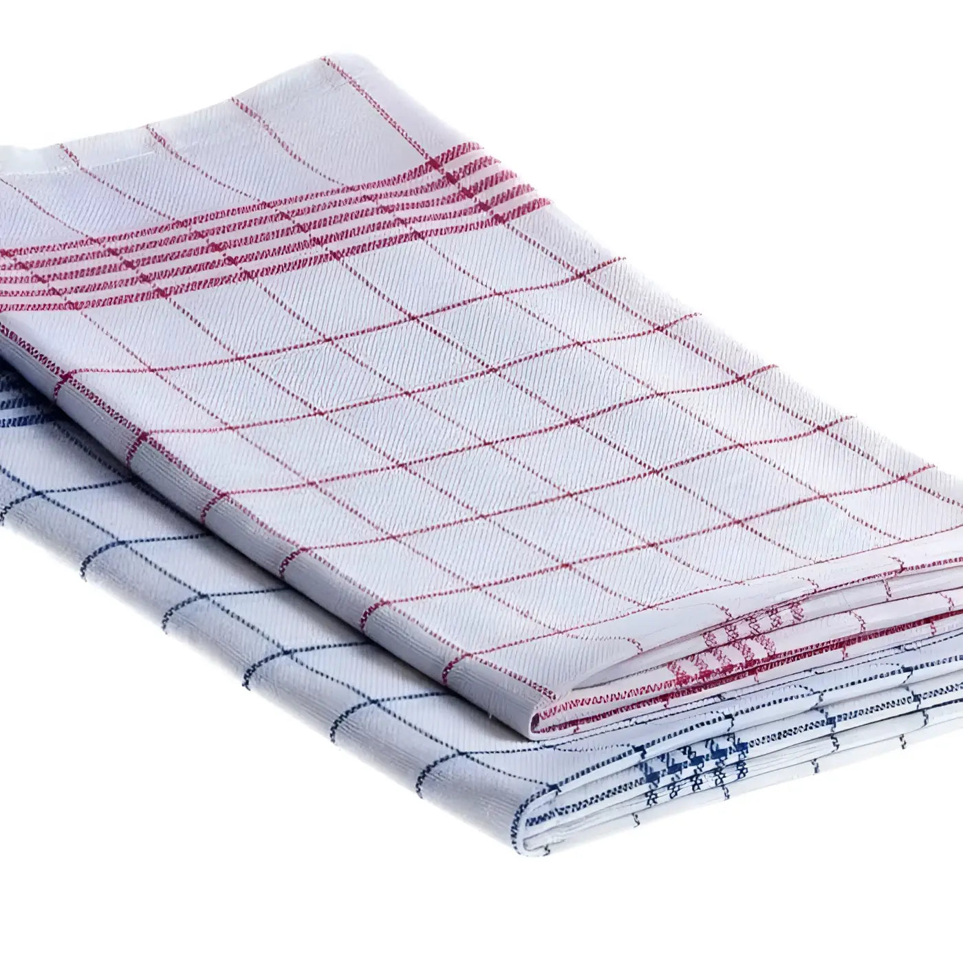 Floorstar geschirrtuch halbleinen mit weiße und rote karierte baumwollstruktur, ordentlich gefaltet