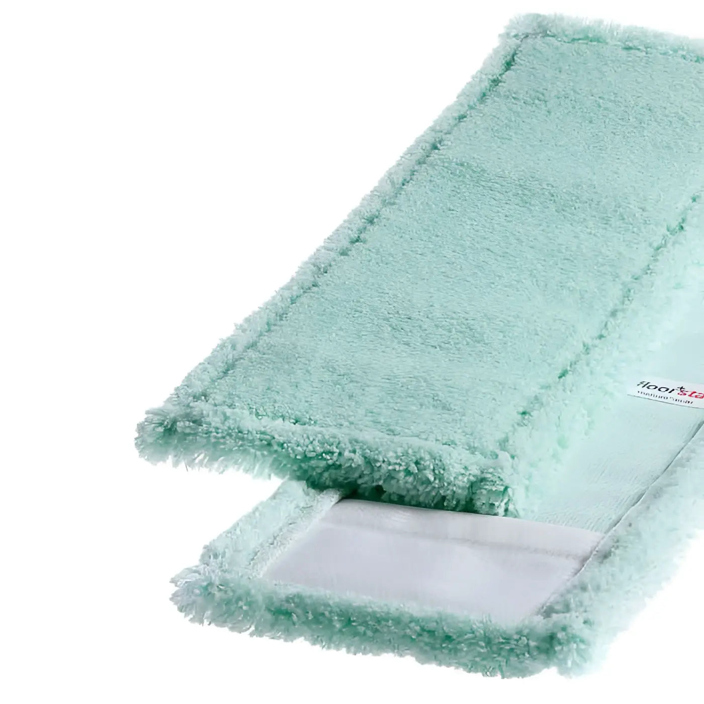 Lightgrüner microfiber mopkopf mit weißer klebefläche und genähten kanten für floorstar microfasermopp thenufil multi