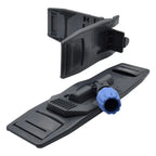 Schwarzer kunststoff-sicherheitsgurtclip mit blauem knopft für floorstar premium tasche-lasche klapphalter stereo
