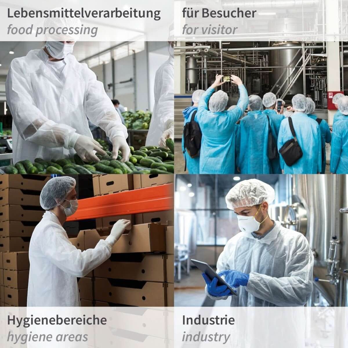 Besucherkittel Light mit Druckknöpfen PP-Vlies.