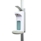 HygoClean Desinfektionssäule Aluminium mit Armhebelspender.