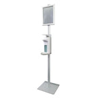 HygoClean Desinfektionssäule Aluminium mit Armhebelspender.