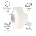 HygoClean Toilettenpapier, Jumbo, 3-lagig Zellulose.