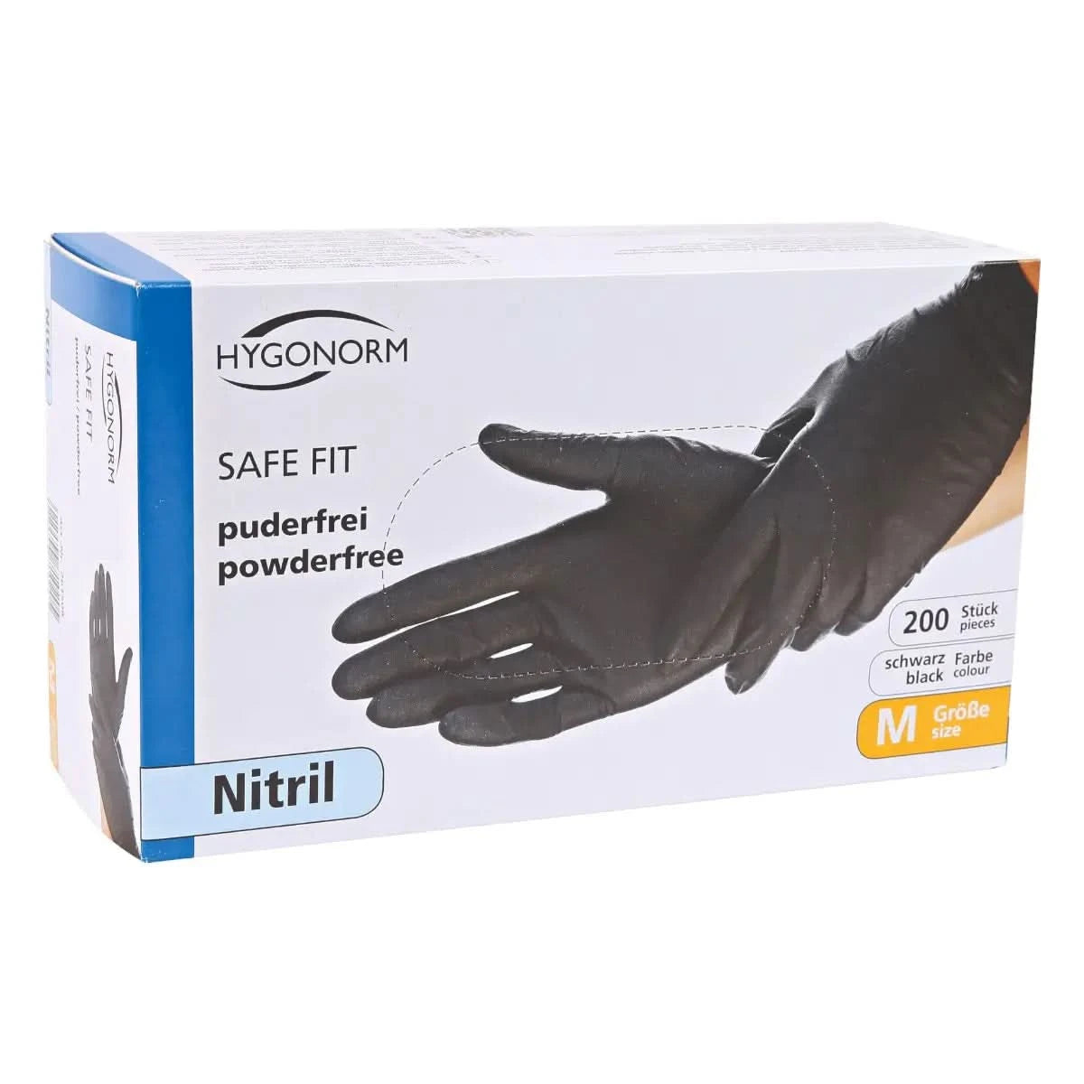 franz mensch nitril handschuhe Nitrilhandschuhe Schwarz Hygonorm Safe Fit 200 Stück puderfrei