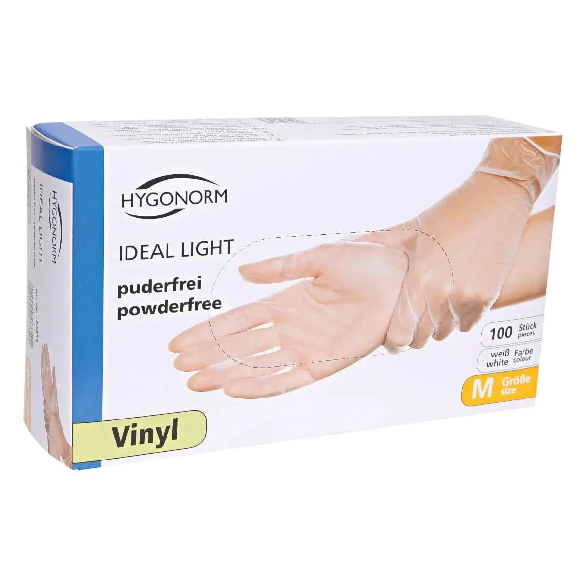 Hygonorm Vinyl-Handschuhe "Ideal Light" puderfrei 100 Stück.