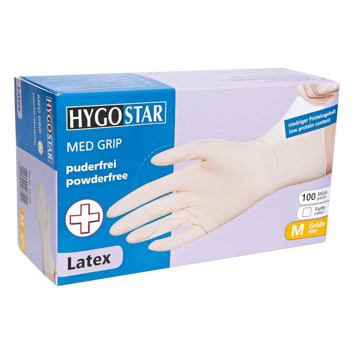 Hygostar Latexhandschuhe Med Grip puderfrei.