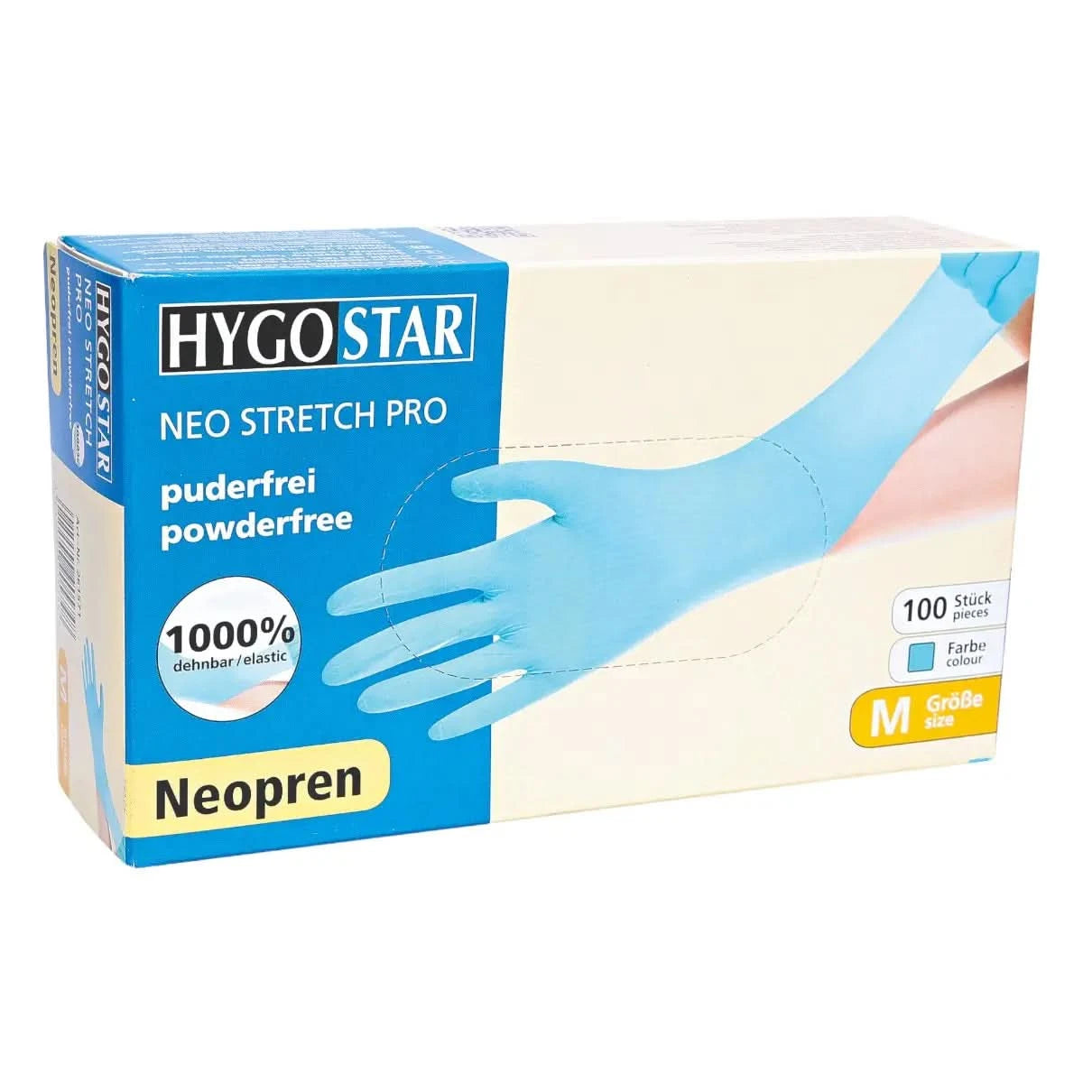 neo handschuhe Hygostar Neo Stretch Pro Neoprenhandschuhe puderfrei türkis – Chemikalienschutz