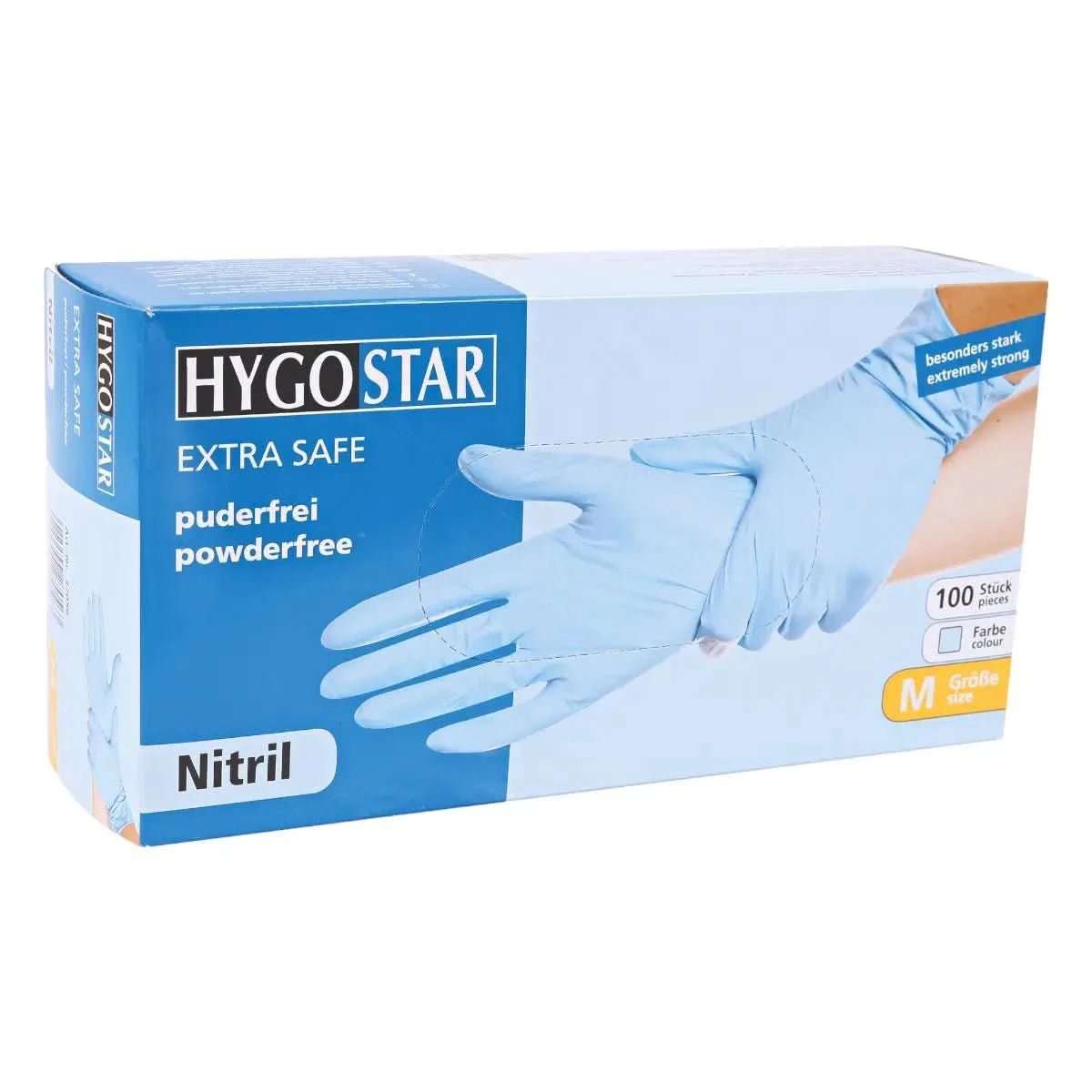 HygoStar Nitrilhandschuhe Extra Safe Blau puderfrei.