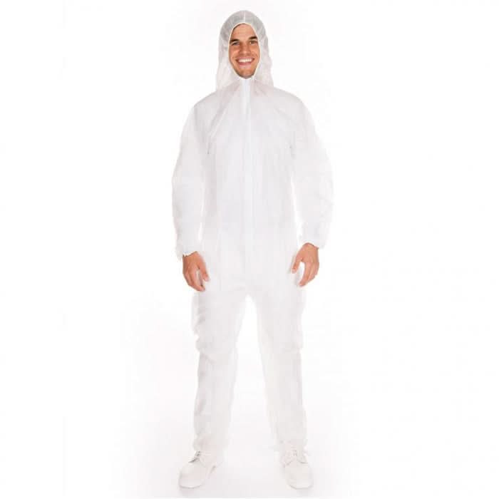 HygoStar Overall PP Weiß mit Kapuze.