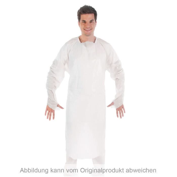 Hygostar Untersuchungskittel mit Daumenloch CPE 25 Stück.