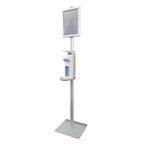 HygoClean Desinfektionssäule Aluminium mit Armhebelspender schräg