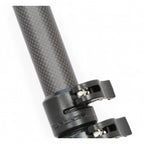 Schwarzer carbonfaser fahrradsattelstütze mit matter oberfläche und gebrandeter klemmenmechanik gardiner super max 50 15 meter 3k carbon profi teleskopstange