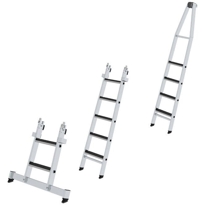 Günzburger Steigtechnik Glasreiniger-Stufenleiter Spitzleiter R13 2 Stufen Unten 4 Stufen oben